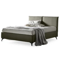 Viadurini Night Design Polsterbetten-Doppelbett 160x190 mit mittig geteiltem Kopfteil Made in Italy - Celesti