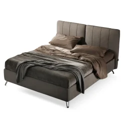 Viadurini Night Design Polsterbetten-Doppelbett 160x190 mit Polsterung mit vertikalen Ripsprofilen - Nices