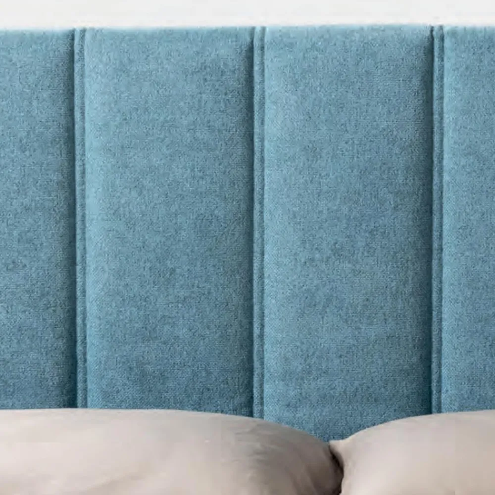 Viadurini Night Design Polsterbetten-Doppelbett 160x190 mit Steppung mit breiten vertikalen Streifen - Refuge