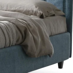 Viadurini Night Design Polsterbetten-Doppelbett 160x190 mit Steppung mit breiten vertikalen Streifen - Refuge