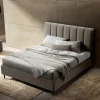 Viadurini Night Design Polsterbetten-Doppelbett 160x190 mit Steppung mit breiten vertikalen Streifen - Magan