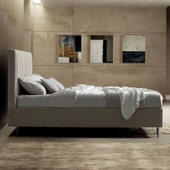 Viadurini Night Design Polsterbetten-Doppelbett 160x190 mit Steppung mit breiten vertikalen Streifen - Magan