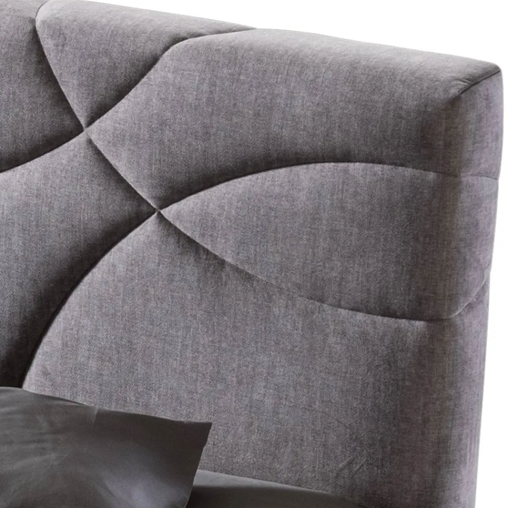 Viadurini Night Design Polsterbetten-Doppelbett 160x190 mit Steppung aus Querbögen - Sonnenblume