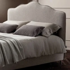 Viadurini Night Design Polsterbetten-Doppelbett 160x190 mit umlaufendem Rüschenkopfteil Made in Italy - Rest