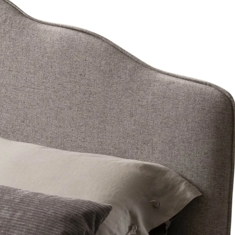 Viadurini Night Design Polsterbetten-Doppelbett 160x190 mit umlaufendem Rüschenkopfteil Made in Italy - Rest