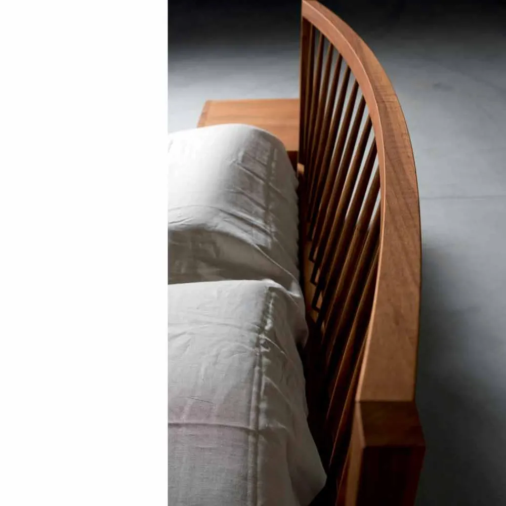 Viadurini Night Design Design Doppelbetten-Doppelbett 160x200cm, Basis aus massivem Nussholz Desing Alain