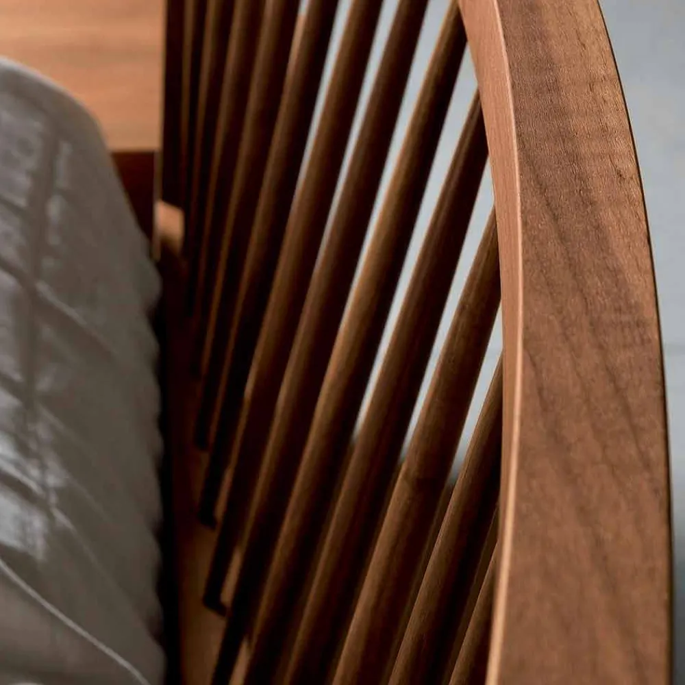 Viadurini Night Design Design Doppelbetten-Doppelbett 160x200cm, Basis aus massivem Nussholz Desing Alain