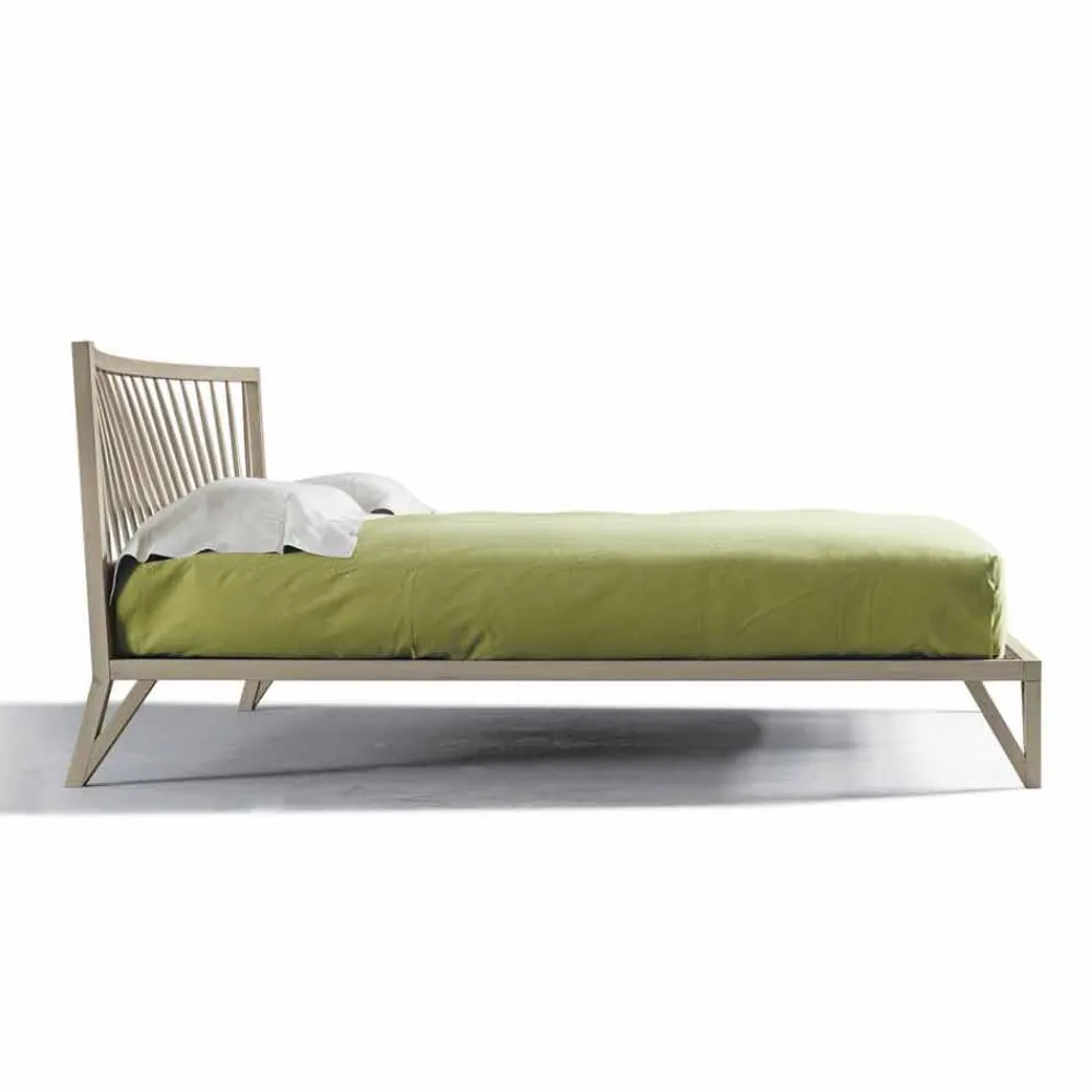 Viadurini Night Design Design Doppelbetten-Doppelbett 160x200cm, Basis aus massivem Nussholz Desing Alain