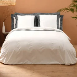 Viadurini Textile Bettbezüge-Doppelbett-Bettbezug-Set aus 100 % Baumwolle und 10 % Baumwollsatin – Detail