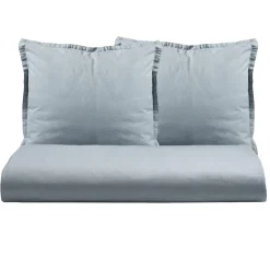 Viadurini Textile Bettbezüge-Doppelbettbezug-Set aus reiner, stückgefärbter Baumwolle mit 2 Kissenbezügen - Delicacy