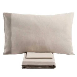 Viadurini Textile Bettlaken-Doppelbettset aus 90 % Baumwolle und 10 % Leinen, hergestellt in Italien – Nestle