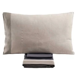 Viadurini Textile Bettlaken-Doppelbettset aus 90 % Baumwolle und 10 % Leinen, hergestellt in Italien – Nestle