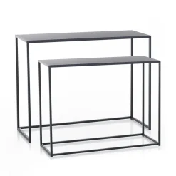 Viadurini Living Konsolentisch Flur-Doppelkonsole aus anthrazitfarbenem Stahl – Osmium