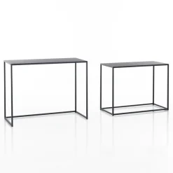 Viadurini Living Konsolentisch Flur-Doppelkonsole aus anthrazitfarbenem Stahl – Osmium