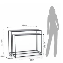 Viadurini Living Konsolentisch Flur-Doppelkonsole aus anthrazitfarbenem Stahl – Osmium