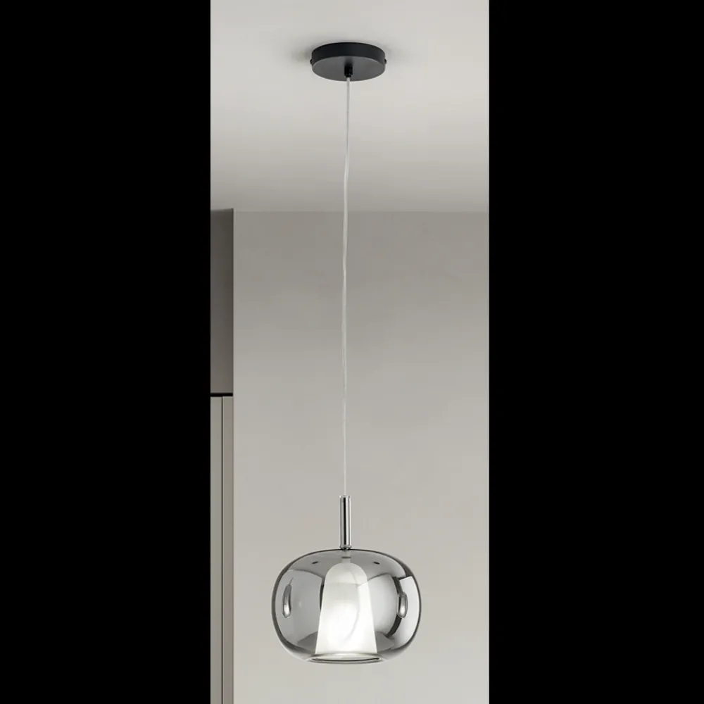 Viadurini Lighting Moderne Pendelleuchten-Doppelschichtige Pendelleuchte aus mundgeblasenem Glas Made in Italy - Trilly