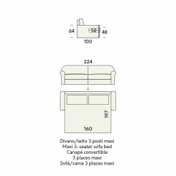 Viadurini Italian Sofas Moderne Schlafsofas-Doppelschlafsofa aus Designstoff Made in Italy - Anemone