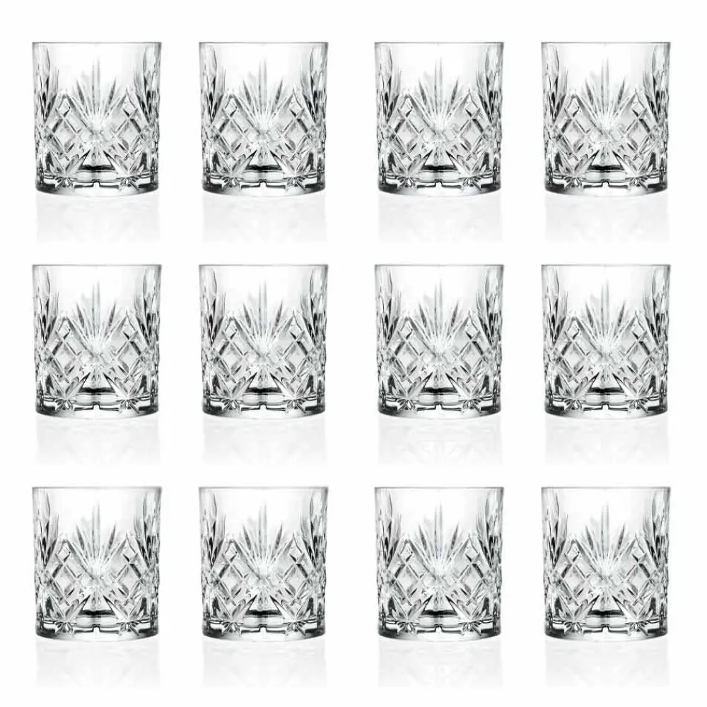 Viadurini Kitchen Italienisches Kristallgeschirr-Doppelte altmodische Glas, Vintage-Stil Öko-Kristall 12 Stück - Cantabile