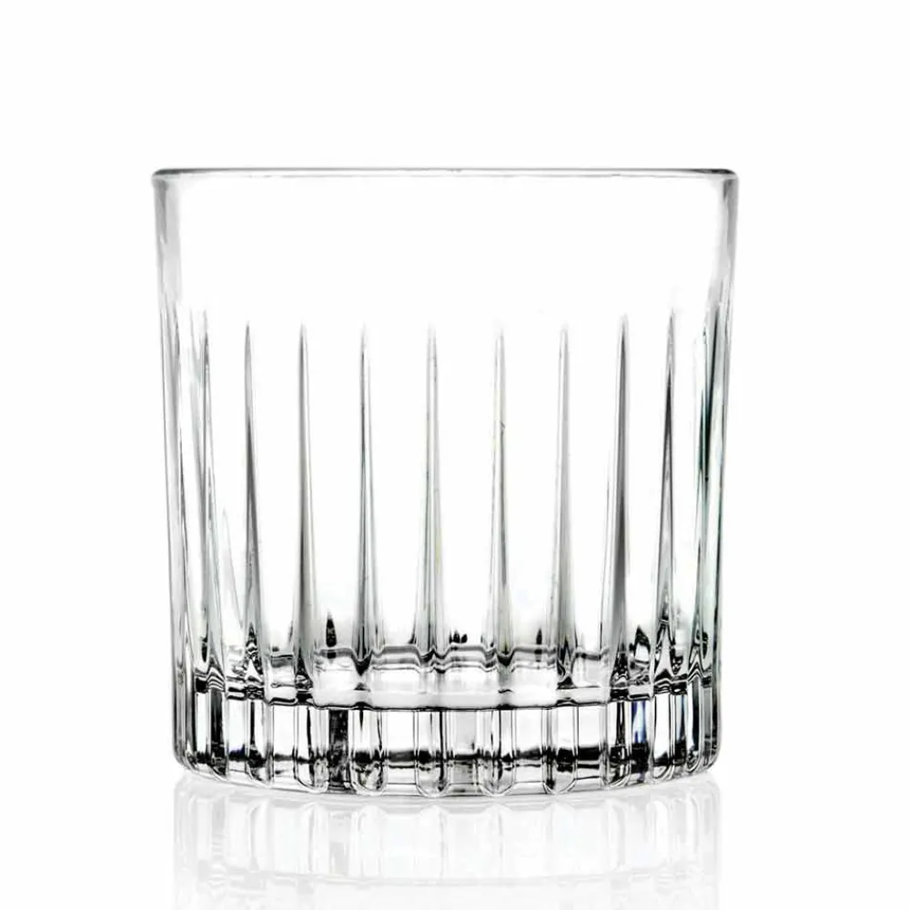 Viadurini Kitchen Italienisches Kristallgeschirr-Doppelte altmodische Tumbler Low Glasses 12 Stück Luxus - Senzatempo
