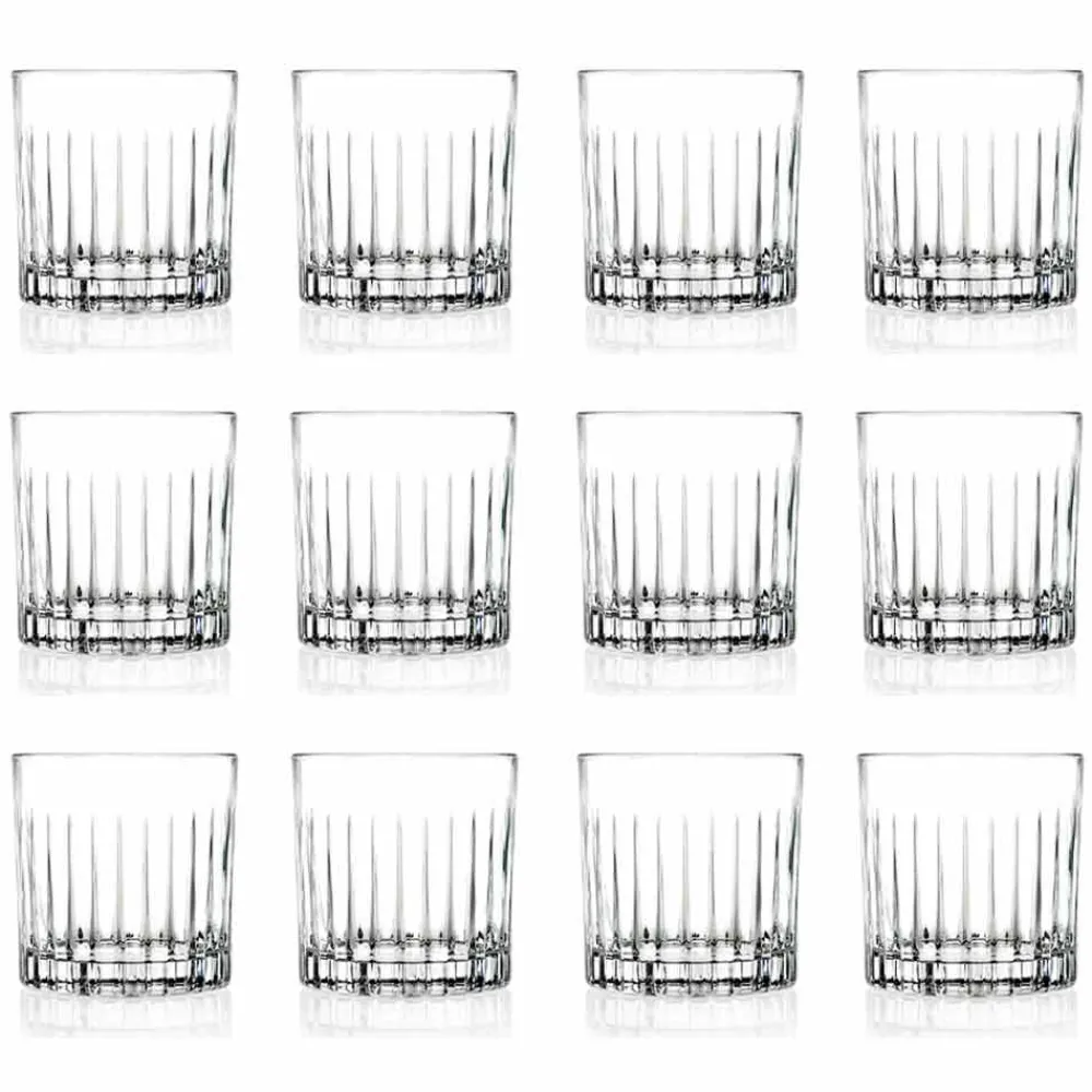 Viadurini Kitchen Italienisches Kristallgeschirr-Doppelte altmodische Tumbler Low Glasses 12 Stück Luxus - Senzatempo