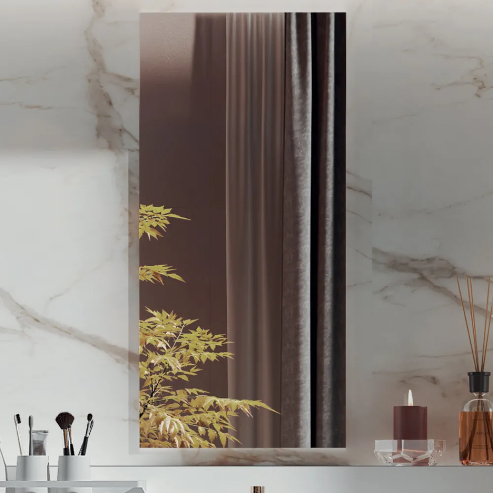 Viadurini Bathroom Badmöbel Hängend-Doppelte Badezimmerkomposition mit rechteckigem Spiegel und Waschbecken, hergestellt in Italien – Palom