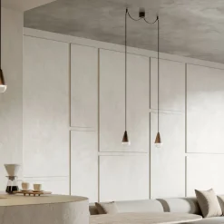 Viadurini Lighting Designer Pendelleuchten-Doppelte Pendelleuchte aus Eisen und Glas, hergestellt in Italien – Cloudy