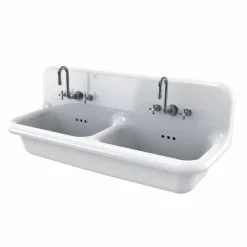 Viadurini Bathroom Vintage Waschbecken|Keramikwaschbecken-Doppelwandwaschbecken in weißer Keramik im Vintage-Stil Andy