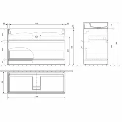 Viadurini Bathroom Badmöbel Hängend-Doppelwaschbecken mit Bodenschrank Modernes Design in Laminat - Pompei
