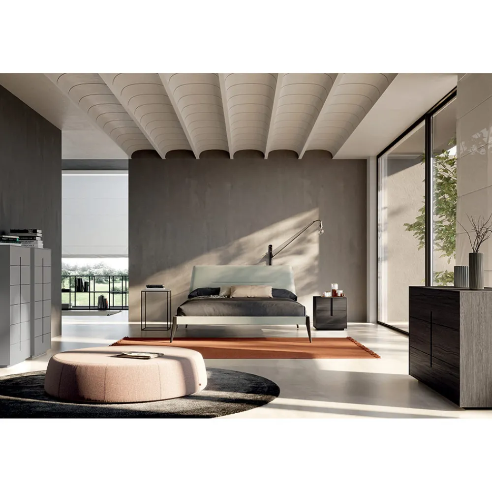 Viadurini Night Design Schlafzimmer Komplett-Doppelzimmer mit 6 Elementen Moderner Stil Made in Italy - Octavia