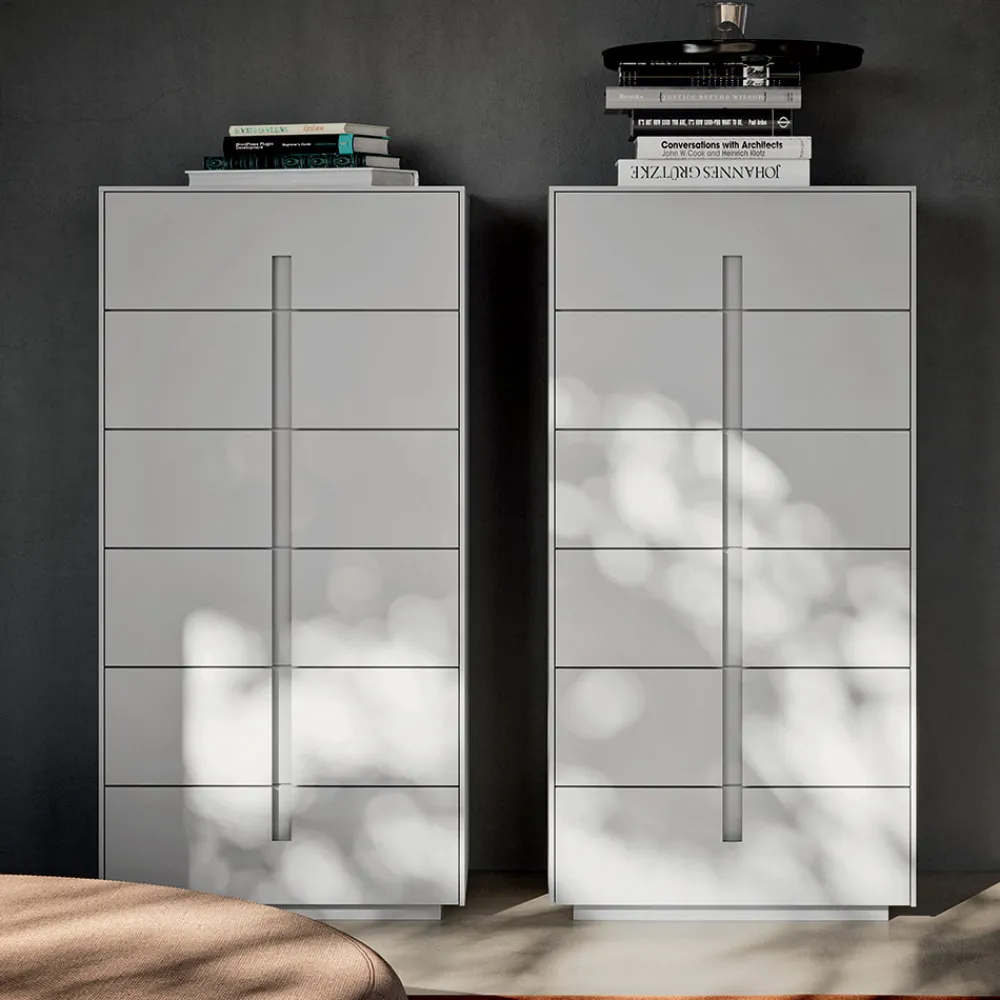 Viadurini Night Design Schlafzimmer Komplett-Doppelzimmer mit 6 Elementen Moderner Stil Made in Italy - Octavia