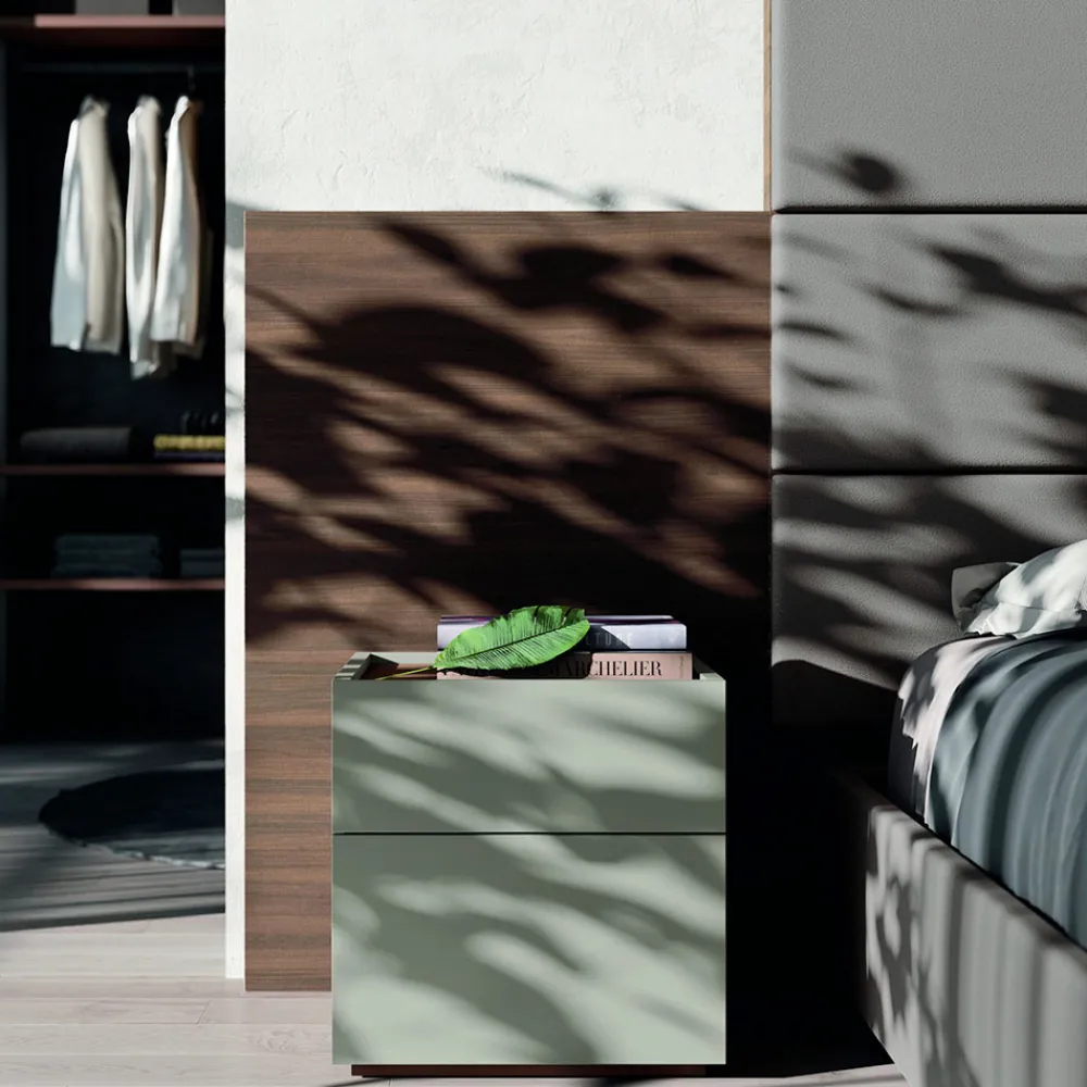 Viadurini Night Design Schlafzimmer Komplett-Doppelzimmer mit 5 Luxuselementen Made in Italy - Emerald