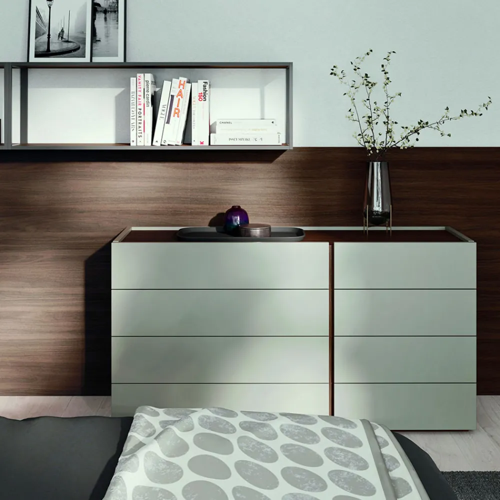 Viadurini Night Design Schlafzimmer Komplett-Doppelzimmer mit 5 Luxuselementen Made in Italy - Emerald