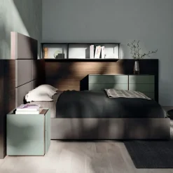 Viadurini Night Design Schlafzimmer Komplett-Doppelzimmer mit 5 Luxuselementen Made in Italy - Emerald