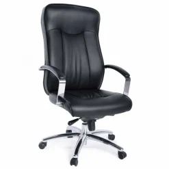 Viadurini Living Bürosessel-Drehbarer Bürosessel aus Leder und Metall - Virone