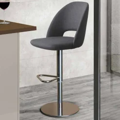 Viadurini Living Küchenhocker-Drehbarer Hocker aus Stoff und Stahl mit Gasfeder Made in Italy - Marchesi