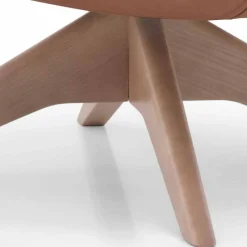 Viadurini Living Moderne Sessel-Drehbarer Ledersessel mit Holzgestell Made in Italy - Butterfly