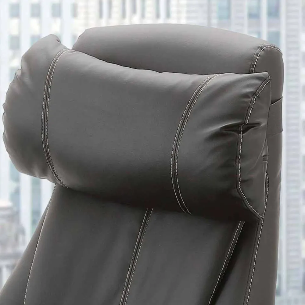 Viadurini Living Bürosessel-Drehbarer und verstellbarer Bürosessel aus schwarzem Kunstleder - Nazzareno