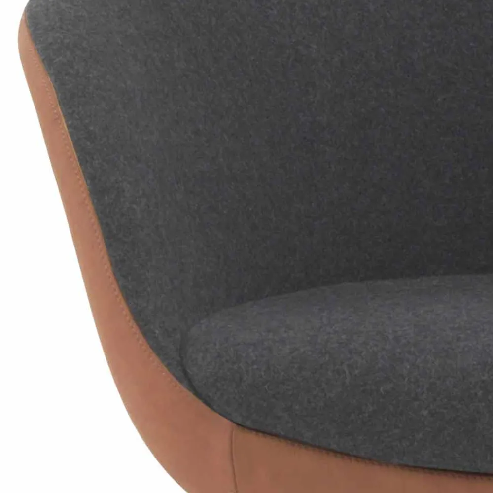 Viadurini Living Moderne Sessel-Drehbarer Wohnzimmersessel aus Leder und Stoff Made in Italy - Butterfly