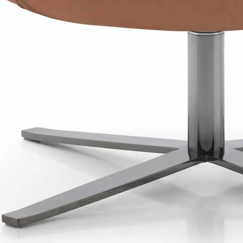 Viadurini Living Moderne Sessel-Drehbarer Wohnzimmersessel aus Leder und Stoff Made in Italy - Butterfly