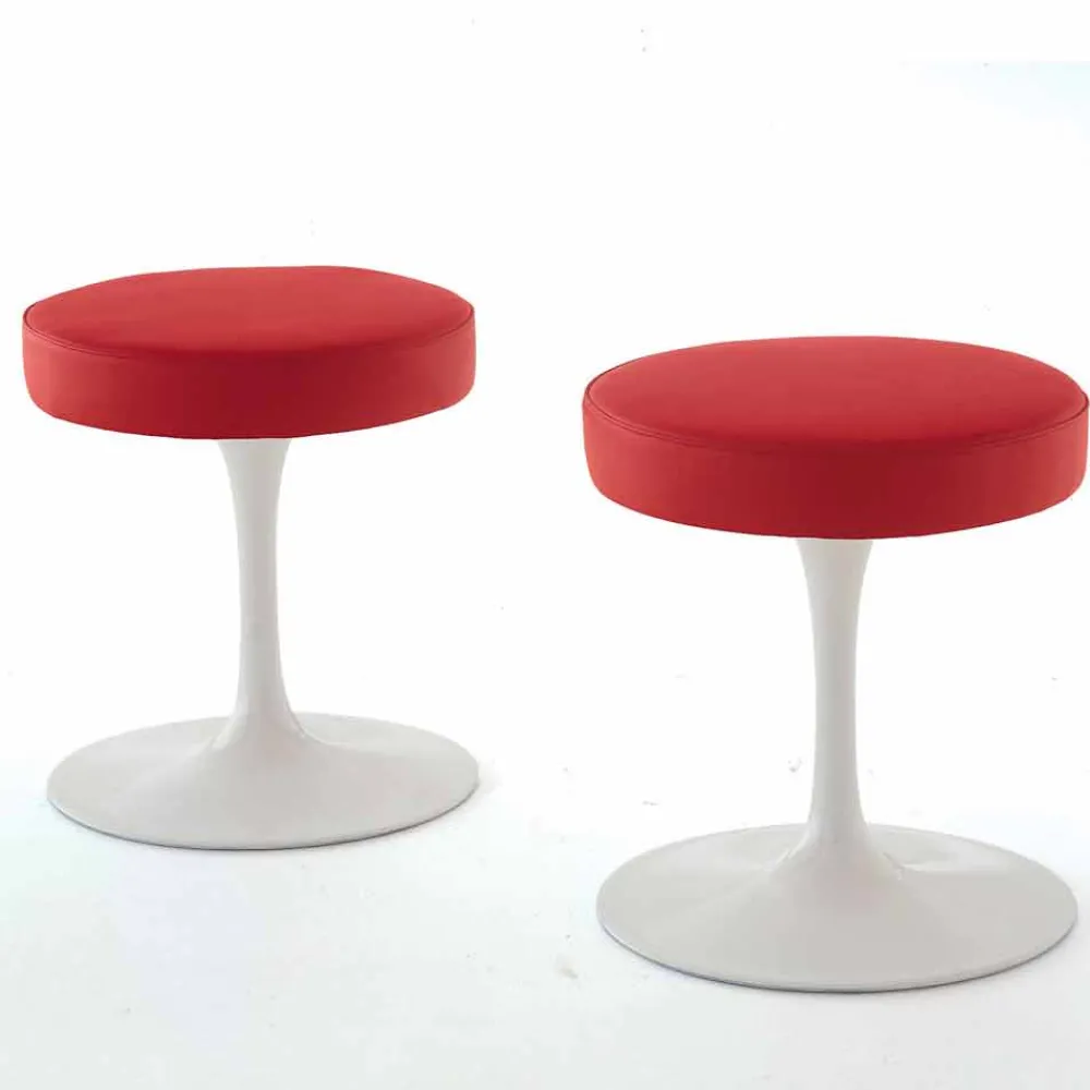 Viadurini Living Barhocker-Drehhocker aus lackiertem Aluminium mit Ledersitz Made in Italy - Dacia