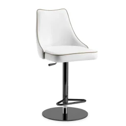 Viadurini Living Küchenhocker-Drehhocker aus weißem Leder und schwarzer Struktur, hergestellt in Italien – Teddybär