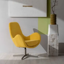 Viadurini Living Moderne Sessel-Drehsessel mit Metallgestell und Stoffsitz – Sereno