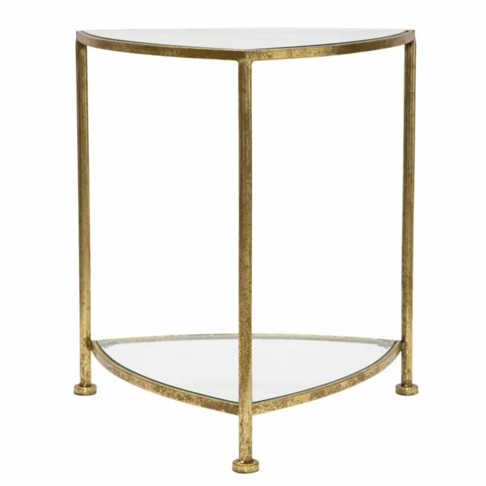 Viadurini Living Nachttische-Dreieckiger Nachttisch im modernen Design aus Eisen und Glas - Kira