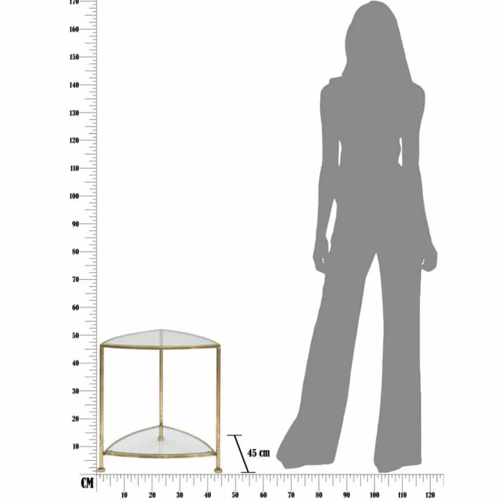 Viadurini Living Nachttische-Dreieckiger Nachttisch im modernen Design aus Eisen und Glas - Kira