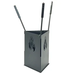 Viadurini Fire Design Kaminbesteck-Dreieckiger Werkzeughalter mit 3 Zubehörteilen im Lieferumfang enthalten, hergestellt in Italien – Passero