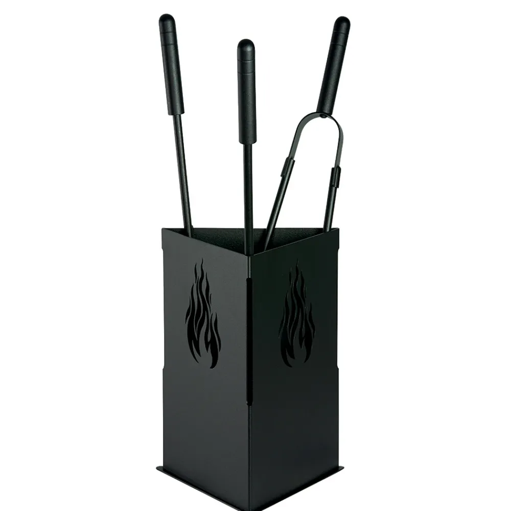 Viadurini Fire Design Kaminbesteck-Dreieckiger Werkzeughalter mit 3 Zubehörteilen im Lieferumfang enthalten, hergestellt in Italien – Passero