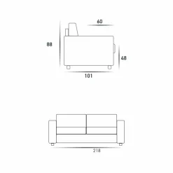 Stile Relax Moderne Sofas-Dreisitzer-Sofa maxi modernes Design aus Kunstleder/Stoff Mora
