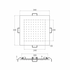 Viadurini Taps Duschköpfe-Duschkopf mit quadratischer Decke aus Stahl Made in Italy - Stärke