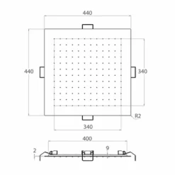 Viadurini Taps Duschköpfe-Duschkopf mit quadratischer Decke aus Stahl Made in Italy - Stärke