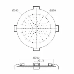 Viadurini Taps Duschköpfe-Duschkopf mit runder Decke aus modernem Stahl Made in Italy - Damian